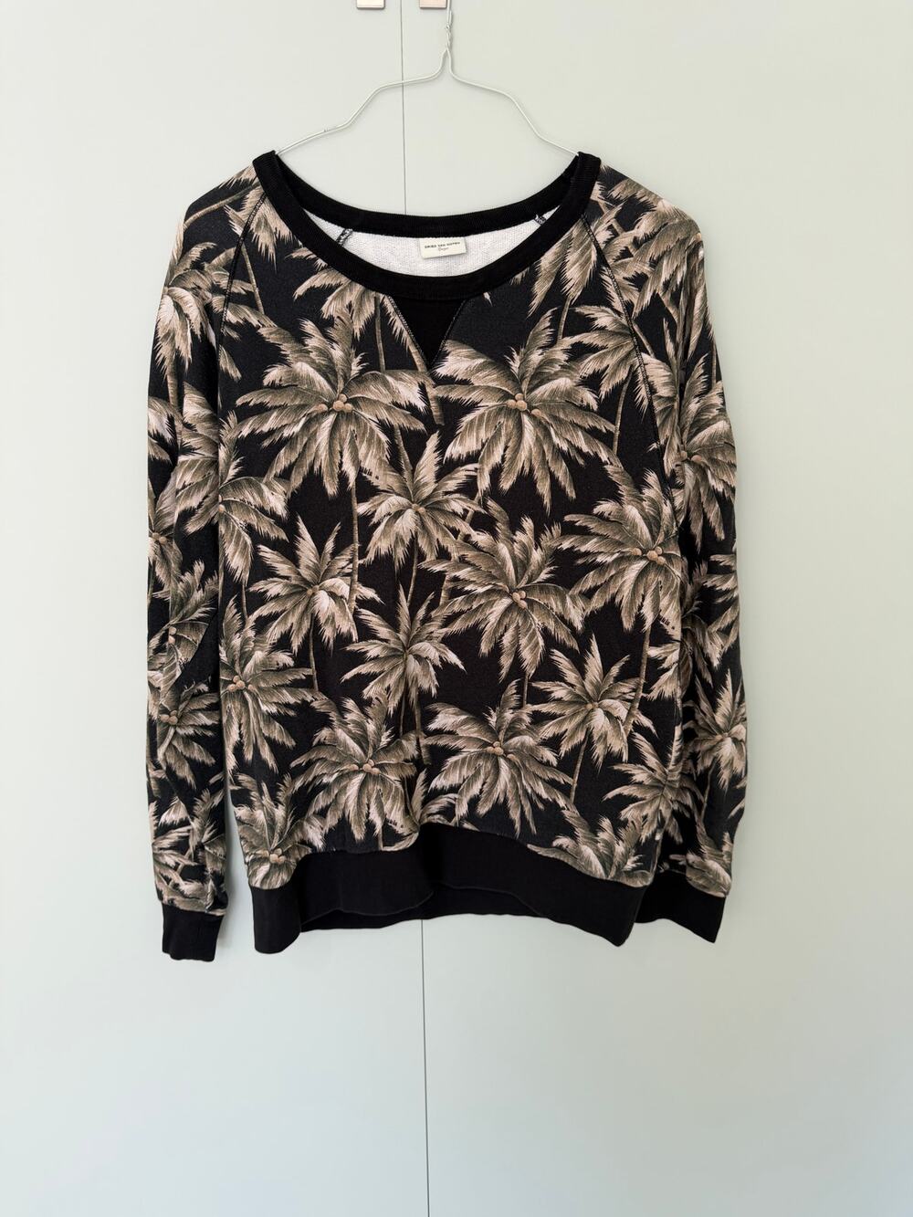 DRIES VAN NOTEN 2014 Palm Tree Print Crew Neck Pullover Sweater